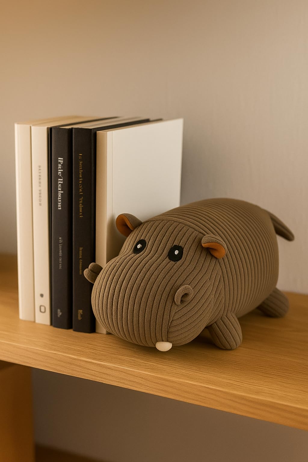 khevga Heavy Door Stopper 3 lbs – Non Slip Fabric Door Stop with Sand Filling – Cute Hippo Door Holder for Floor Protection & Home Décor – Gray