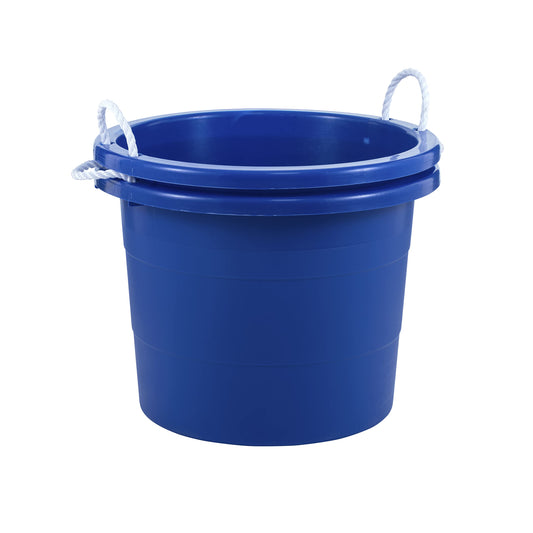 United Solutions Easy-Access Storage Rope Handle Tub, 19 Gallon, Blue, 2 Count (TU0335)