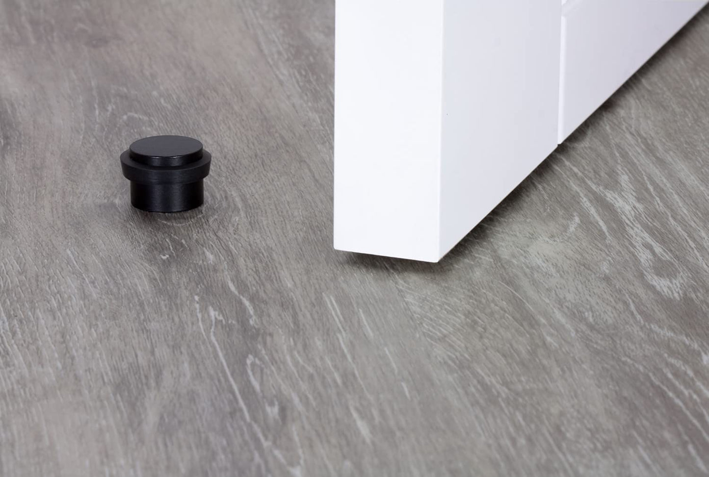 EVI Herrajes | Black Door Stopper - Adhesive Installation - Black Rubber Protector - W=0.94 x H=0.79 Inch Door Stop