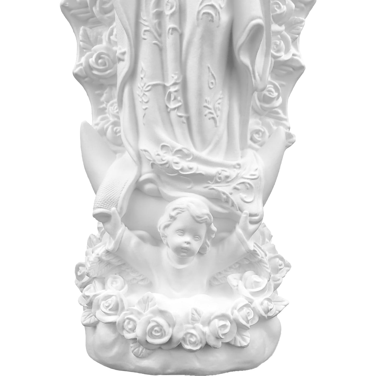 PSYHILAR Our Lady of Guadalupe Statue, White Virgen de Guadalupe Statues, Small Catholic Mexico Virgin Mary Figurine, Resin Virgencita Maria Estatua Religious Decor 8 Inch