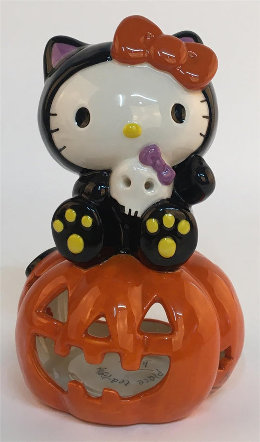 Hello Kitty Halloween Tealight Holder, 4.25" L x 4" W x 6.75" H Created by Blue Sky Clayworks