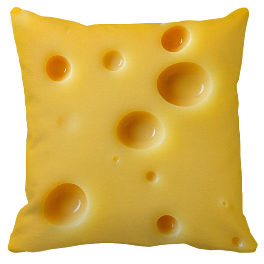 decorbox Cheese Lover 18x18 Inch Funny Throw Pillow Cover, Foodie Food Decorative Cushion Case, Home Kitchen Room Decor Chef Baker Hostess Mom Wife Sister Her Kid Boy Girl Pet Gift Novelty Pillowcase