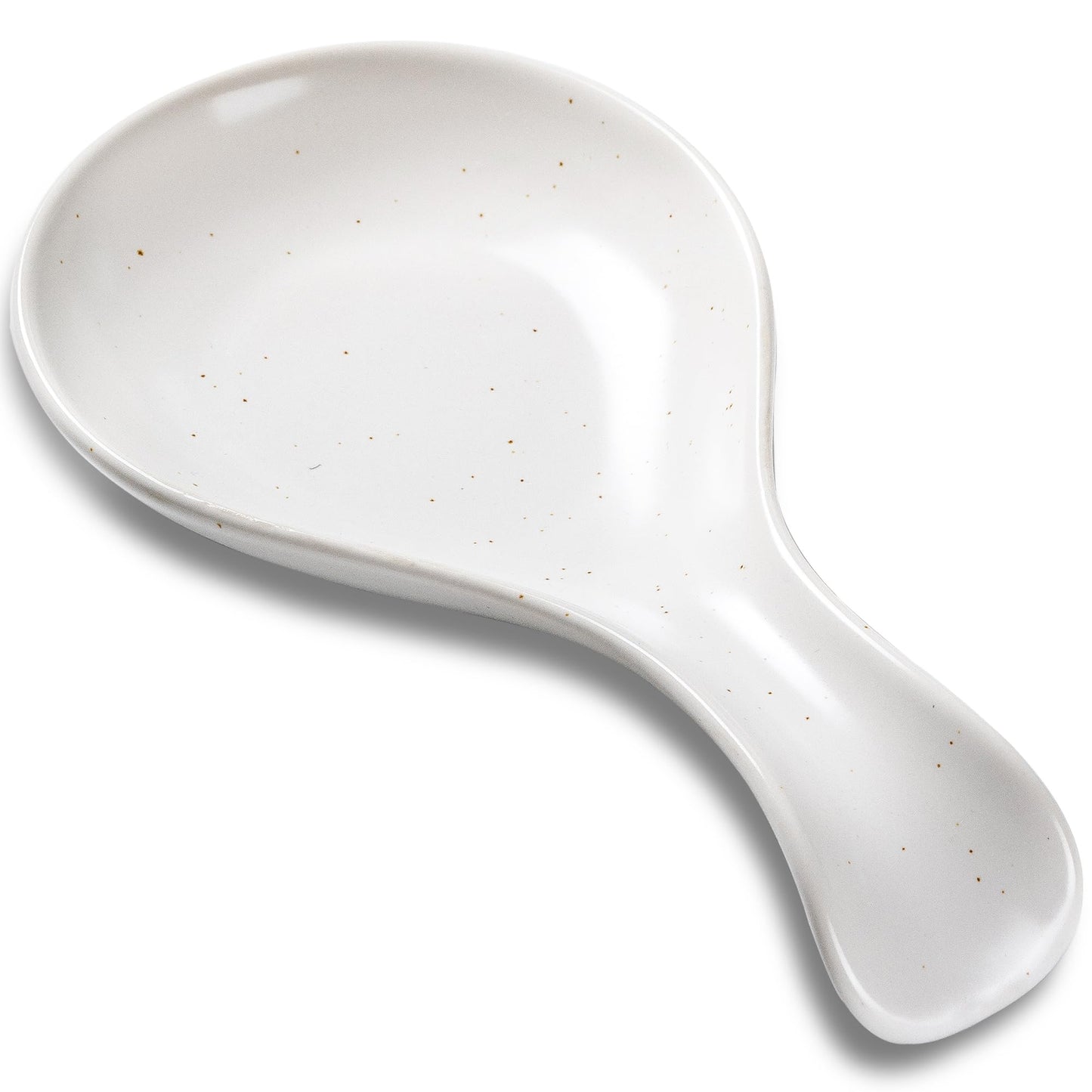 Caigmo Spoon Rest for Stove Top, Heat Resistant Ceramic Utensil Rest for Kitchen Countertop, Coffee Spoon Holder, Dishwasher Safe, White