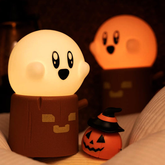 BANDIANCY Ghost Stumps Lamp, Cute Ghost LED Night Light, Halloween Party Decorations Indoor, Halloween Centerpieces Decorations for Table, Shelf, Fireplace