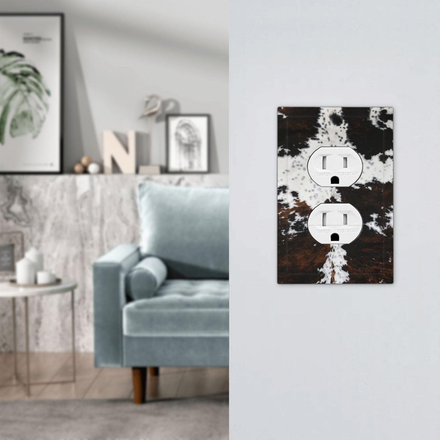 XFYGBY Decorative Outlet Covers West Highland Cow Hide Pattern 1 Gang Duplex Light Switch Cover Plate Unique Wall Plate Electrical Switch Plate Covers for Bedroom Home Decor (2 Pack)