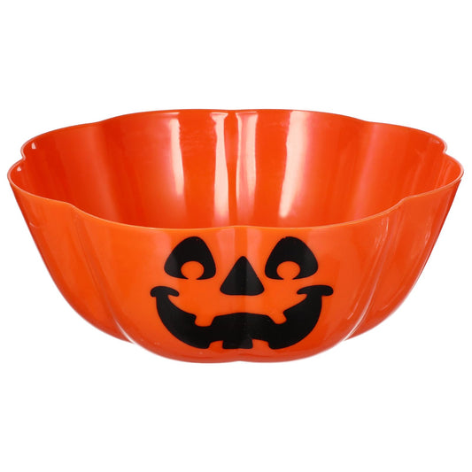 Amosfun Halloween Fruit Salad Bowl Orange Pumpkin Candy Tray Multipurpose Large Capacity Party Snack Holder 11.6 X 11.6 X 4.5 Inch
