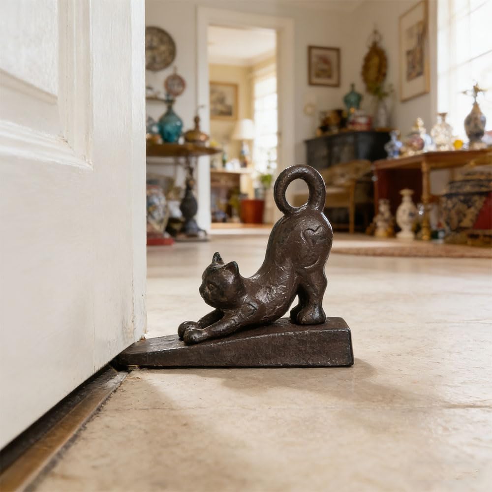 YukaBa Home Locomotion Stretching Cat Door Stopper, Black (Cat A-1 Pack)