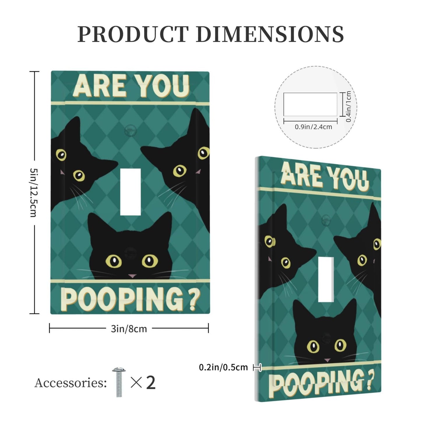 JDAKHD Unique Cats Light Switch Cover Plate Modern Cat Funny 1 Gang Decorative Wall Plate Green Cute Black Kitty Single Toggle Outlet Switch Faceplate Cover Bathroom