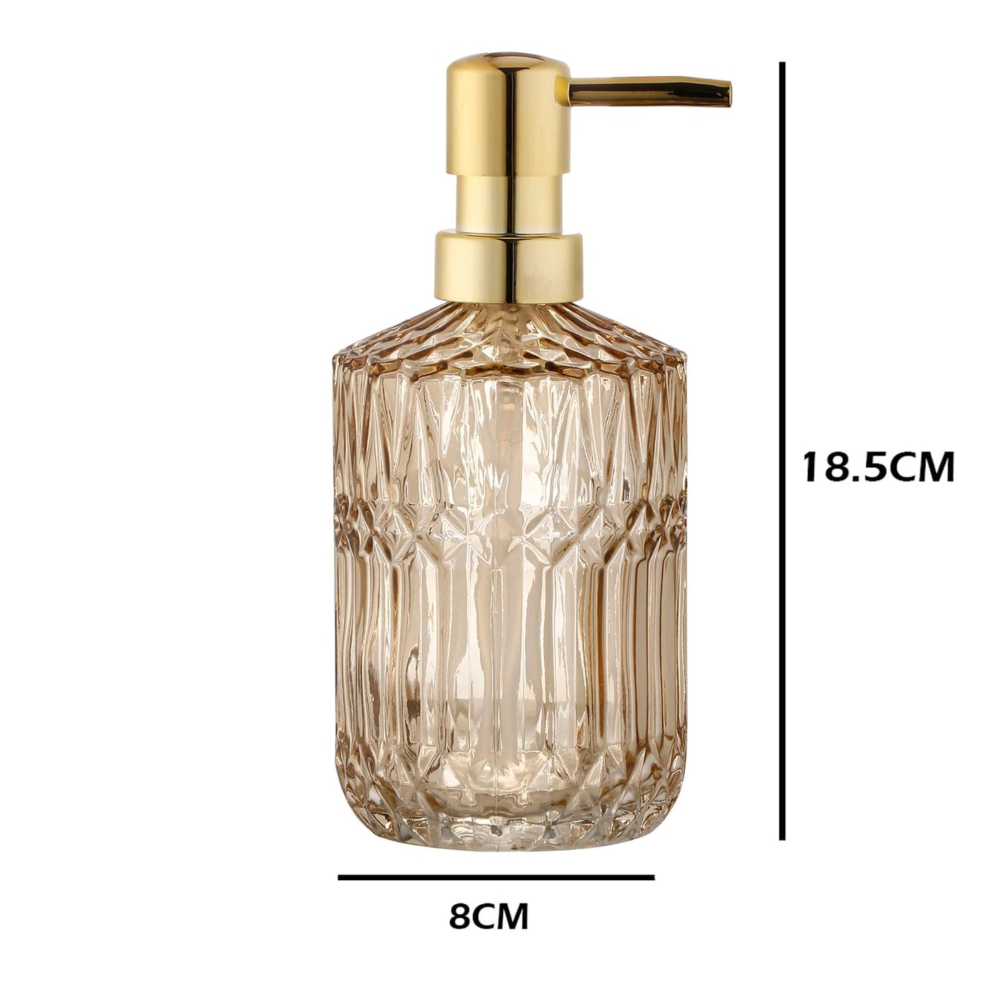 YunNasi Soap Dispenser with Pump, Refillable Liquid Hand Soap Dish Soap Dispensers for Bathroom Counter, Kitchen Sink (Amber)