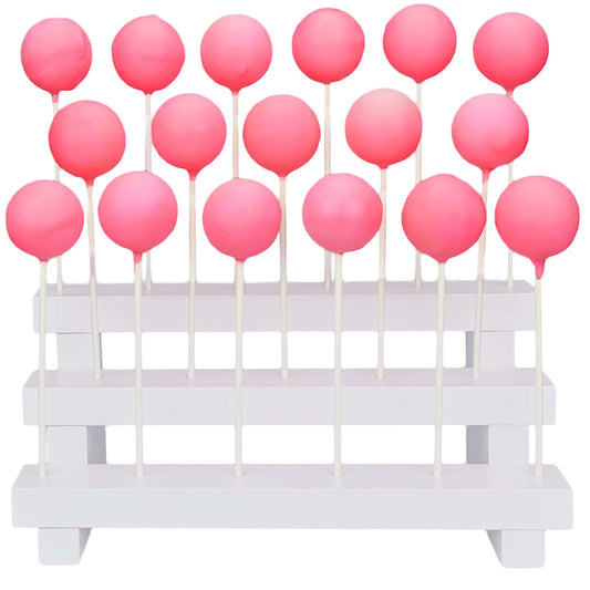 NANGOPOP Cake Pop Stand Display Riser - 3 Tier Wood Lollipop Holder, 17 Hole Sucker Stand for Dessert Table of Wedding, Birthday Party - White, Collapsible, Fit 5/32" (4mm) Lollipop Sticks