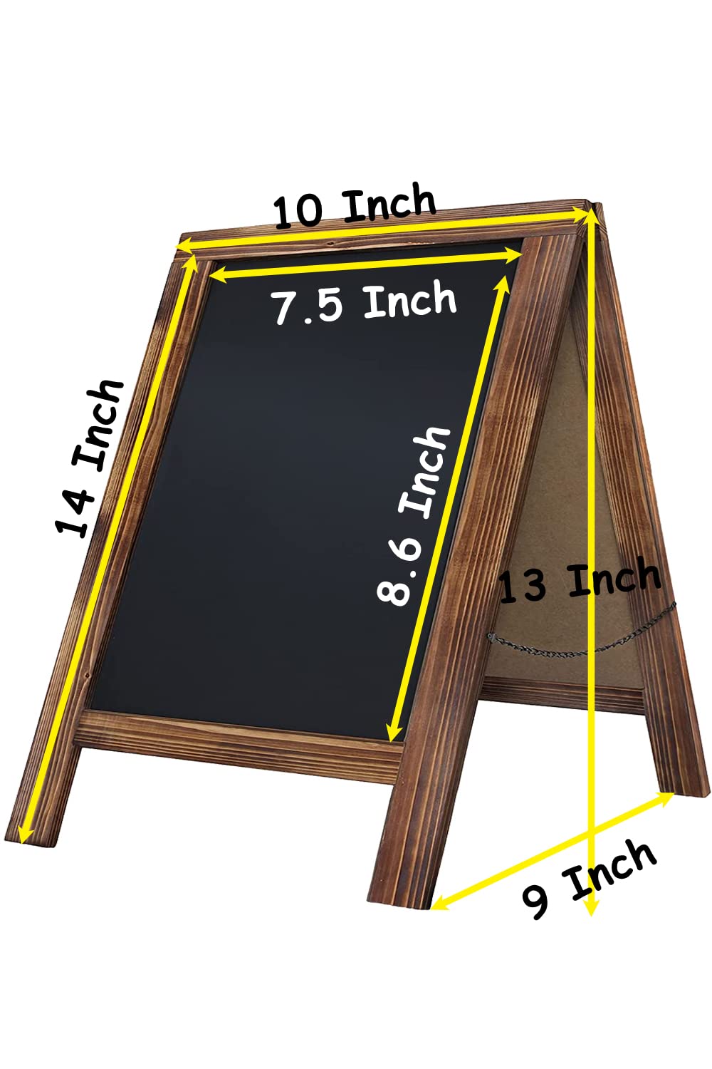 Rustic Whitewash Double Sided Chalkboard, 7.5"*8.6" Tabletop Stand, Small Countertop Chalkboard Easel with 8Pcs Liquid Chalk for Menu, Kitchen, Restaurants, Bar, Wedding and Home Decor