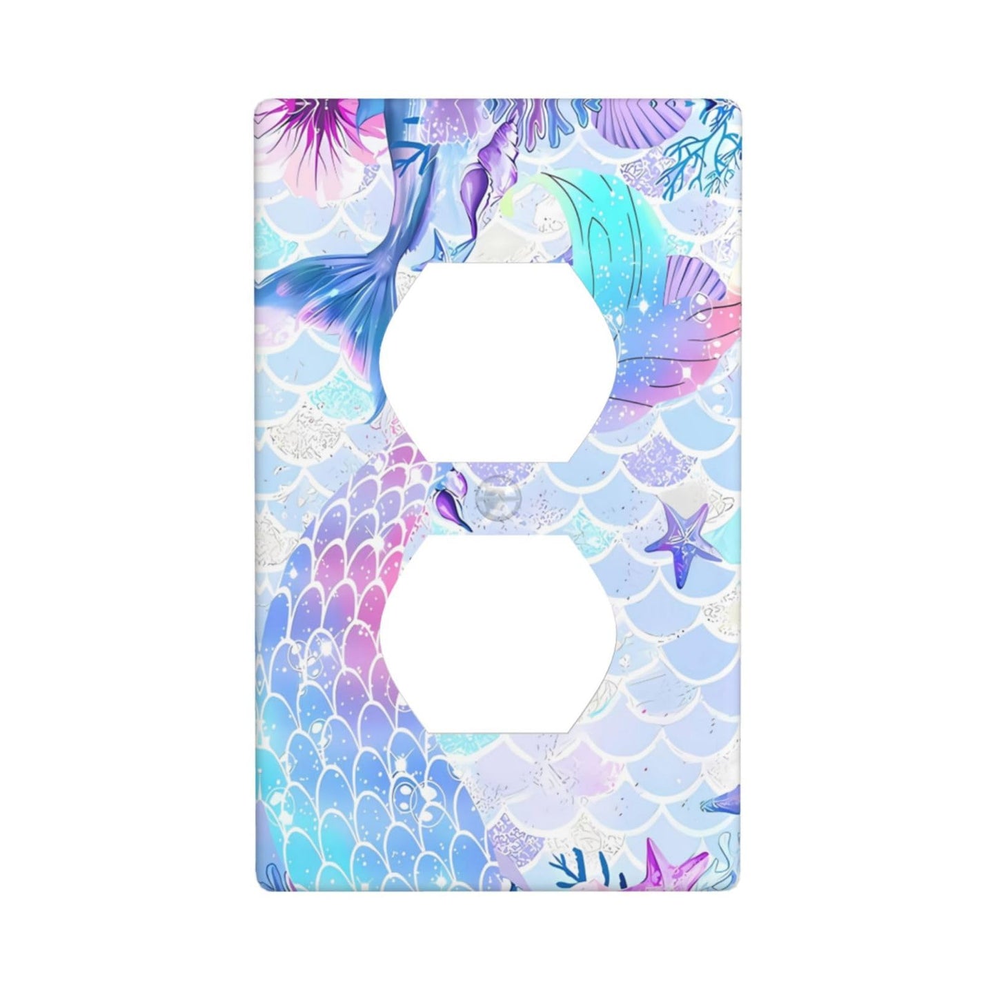 LWDZLHD Mermaid Girl Outlet Covers Light Switch Cover Plates Decorative Wall Plate Electrical Switchpalte Faceplate for Kid Bedroom Home Bathroom Decor 4.5" x 2.76"