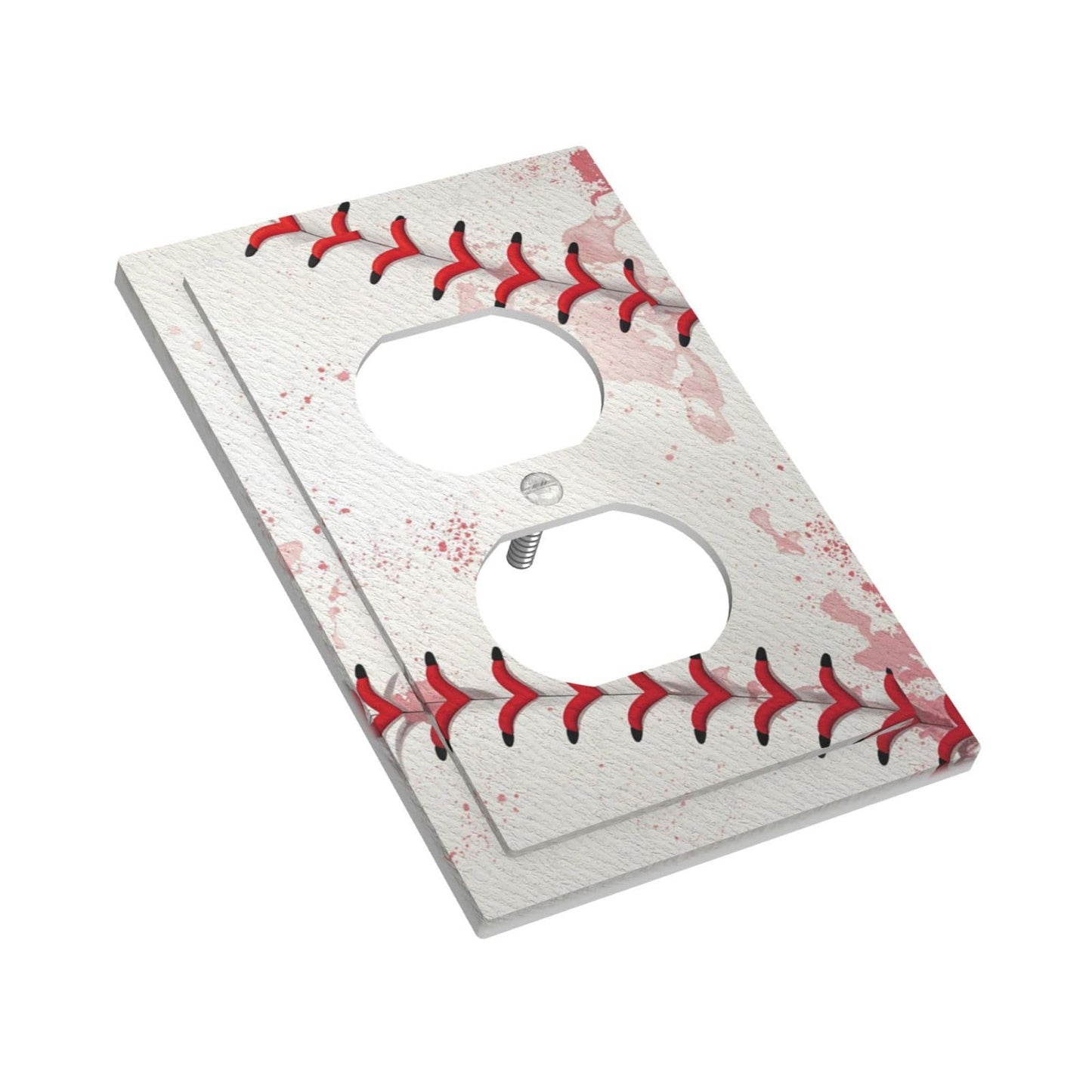 Wmhusu Outlet Covers Baseball Sports Ball Game 1 Gang Duplex Light Switch Cover Plate Decorative Wall Plates Electrical Switchplate Receptacle for Bathroom Bedroom Decor（2 Pack）