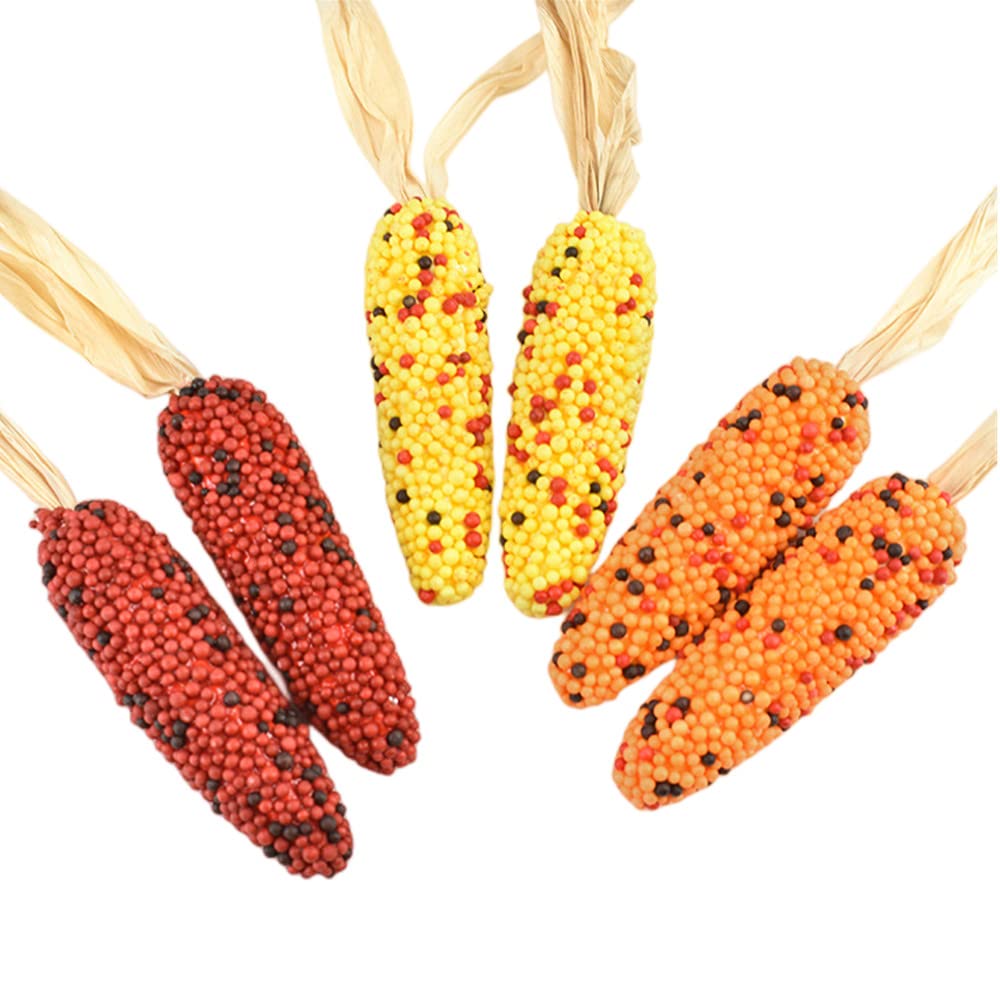 XZJMY 6 Pcs Artificial Corn,Thanksgiving Fake Corn,Simulation Foam Corn Set,Faux Corn Modle for Photoshoot,Kitchen,Party Home Decor