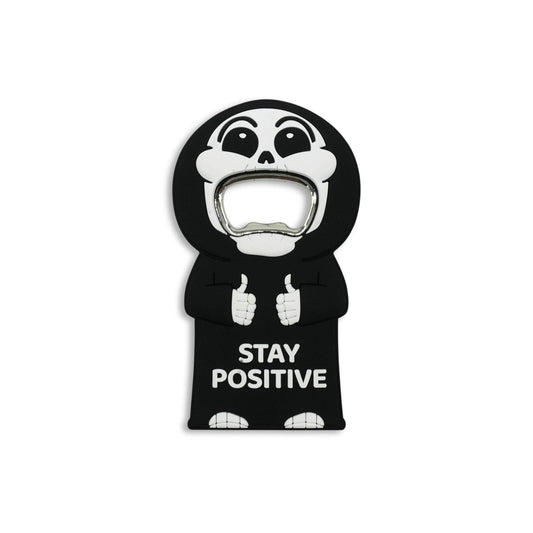 GOOFBALLS Funny Magnetic Bottle Opener – Beer Opener with Hilarious Saying – Strong Magnet for Fridge or Man Cave – Great Gag Gift for Beer Lovers, Dads, or Friends - Stay Positive