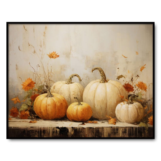 Rustic Fall Decor Wall Art Pumpkin Still Life Decor Fall Art Vintage Autumn Wall Print Halloween Fall Decor Thanksgiving Print Halloween Autumn Decor Farmhouse Wall Decor No Frame (11 x 14 inch Print)