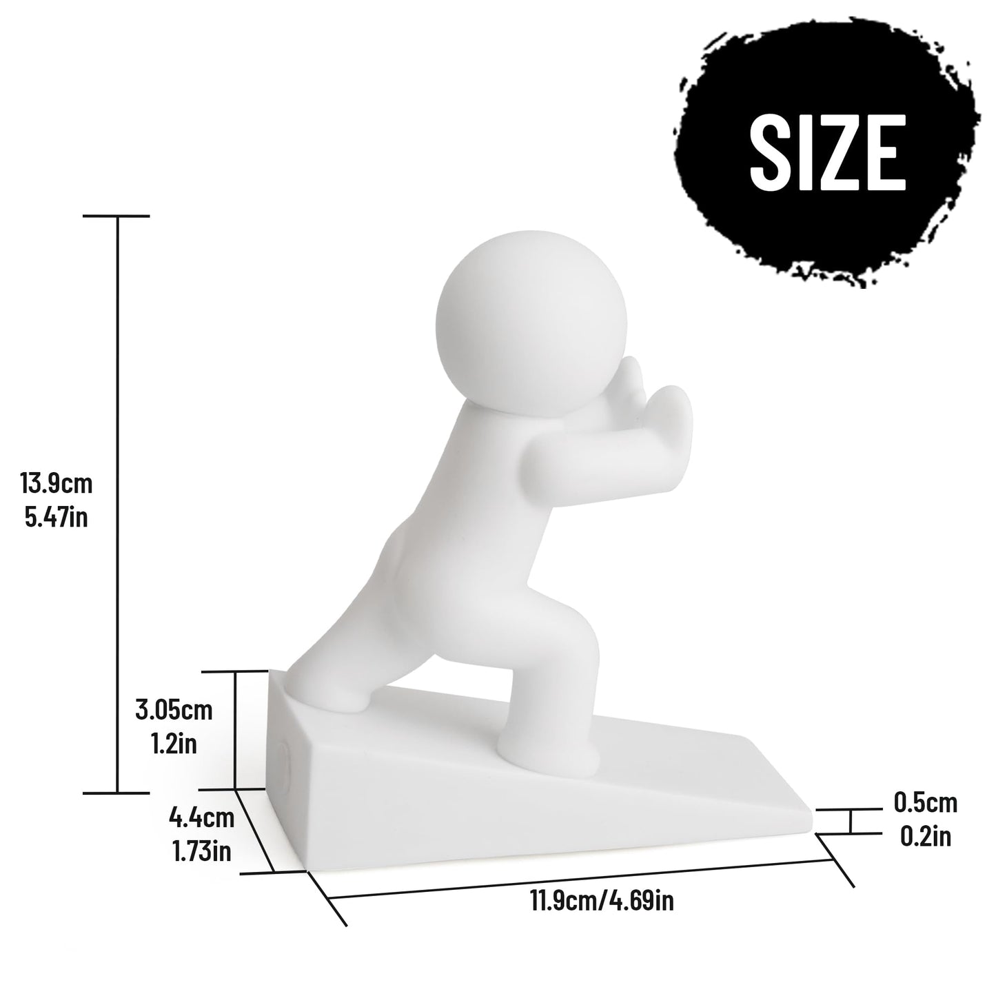 Cute Door Stopper, 2 Pack Door Stop, Flexible and Effective to Keep Your Door Open, White+Gray (Patented)