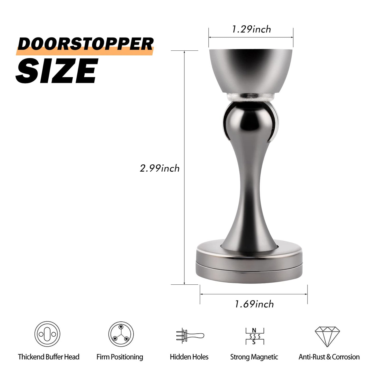 Door Stops, Magnetic Door Stoppers, 4 Pack Heavy Duty Door Catch Holder Stainless Steel Wall Floor Mounted Doorstop to Keep Door Open