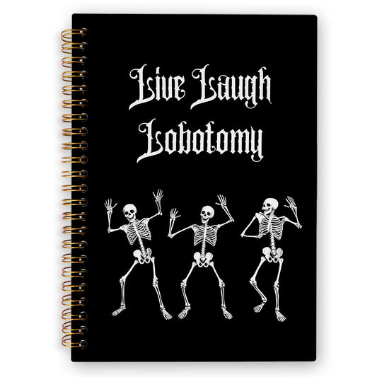 dvhdajed Funny Halloween Gothic Spiral Notebook, Witchy Goth Skeleton Journaling Notebooks, Halloween Skull Spiral Journal for Women, Gothic Skull Office School Supplies Gifts, 5.5x8.3In
