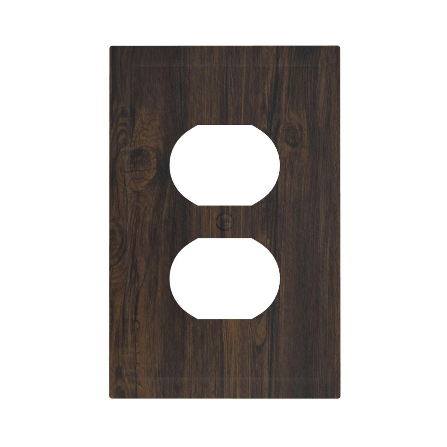 Wmhusu Outlet Covers Dark Brown Wood Texture Rustic Plank 1 Gang Duplex Light Switch Cover Plate Decorative Wall Plates Electrical Switchplate Receptacle Cover for Cabin Bedroom Decor（2Pack）