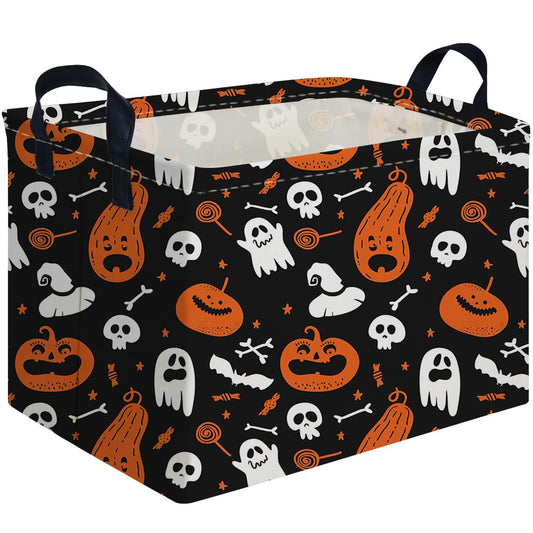 FXOCSHE Halloween Ghost thriller basket,Empty Halloween basket,Horror and thriller decor,Trick or Treat Box for Boys and Girls,Horror decor(Cute pumpkin)