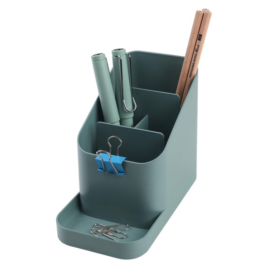 BLUE GINKGO Desk Holder – Korean-Made Office Organizer for Pencils, Pens, Notes, and Desk Supplies (Green)