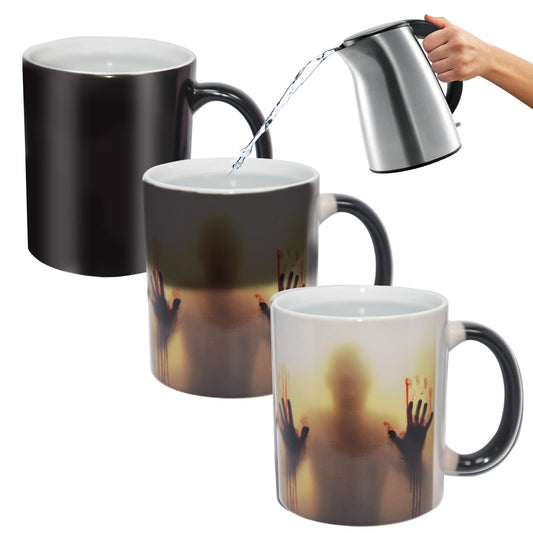KRLWO Horror Gifts for Men Women Adults, Color Changing Zombie Coffee Mug (11oz) Horror Gifts Spooky Ceramic Novelty Gift for Halloween, Christmas, Birthday Perfect for Mom, Dad, Friends