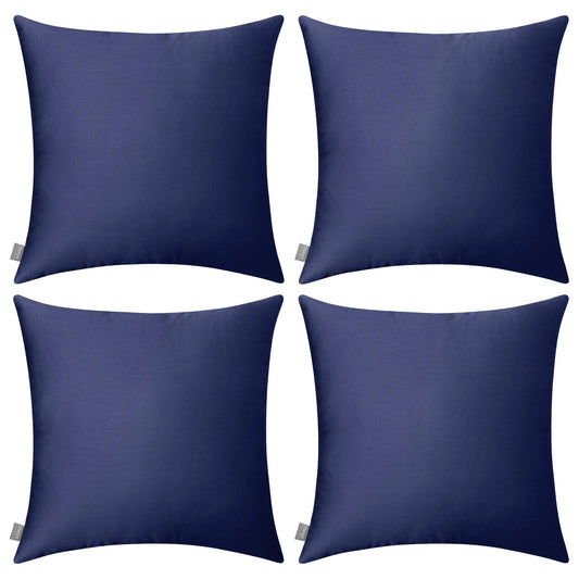 Thmyo 4-Pack 100% Cotton Comfortable Solid Decorative Throw Pillow Case Square Cushion Cover Pillowcase Sublimation Blank Pillow Covers Halloween DIY Throw Pillowcase(20x20inch/50x50cm,Dark Blue)
