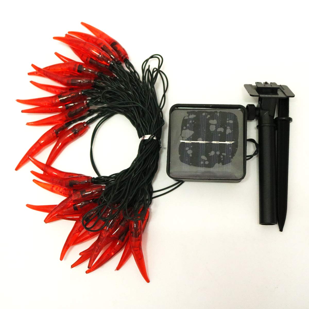 Dreamworth Solar Red Chili String Lights, 30 LED Chili Shape Fairy Solar Operated String Lights for Wedding, Chinese New Year,Spring Festival,Party Decoration,Christmas