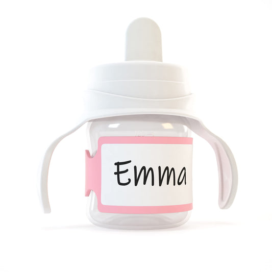 Pumpkin Doodle Permanent Write-on Labels for Bottles/Sippy Cups/Food Containers 6pcs (Pink)