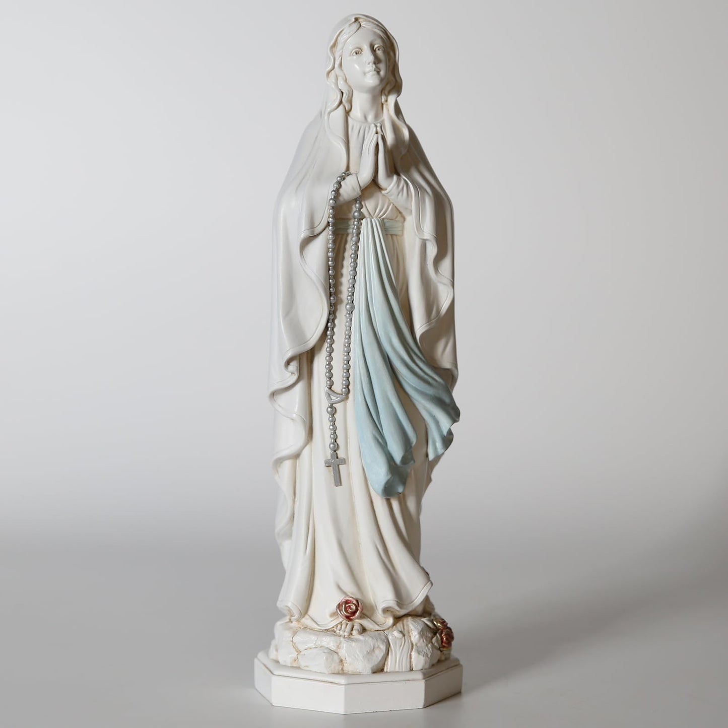 Grace4Joy Our Lady of Lourdes Statue, 12 Inches Mother Mary Statue Outdoor Garden Decor, Hand Painted Lourdes Virgin Mary Sculpture Catholic Gifts for Mom, Grandmother