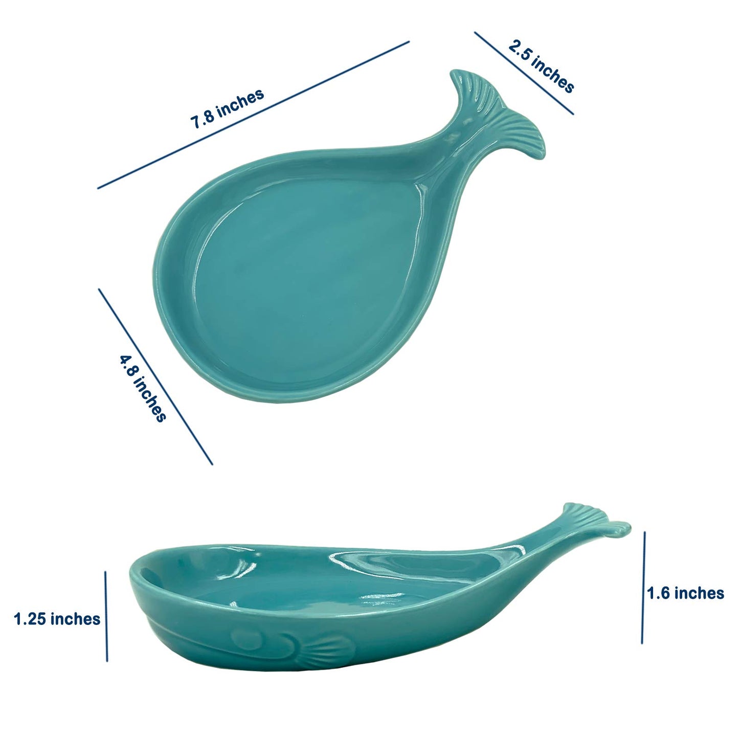 Ceramic Whale Spoon Rest for Stove Top, Spoon Holder for Kitchen Countertop, Cooking Kitchen Spoon Rest Utensil Rest Spatula Rest - Unique Kitchen Decor (Aqua Blue)