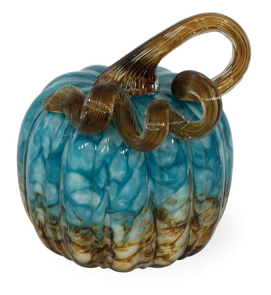 Boston International Handblown Glass Pumpkin Tabletop Décor, 4.5 x 5.5-Inches, Copper Canyon