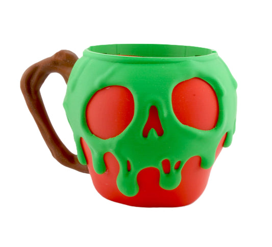 Fusion Layer 3D Poison Apple Ice Cream Pint Holder – Spooky Skull Design Mug Sleeve for 16 oz Ice Cream Containers – Ergonomic Handle – Halloween Gothic Dessert Cup Holder