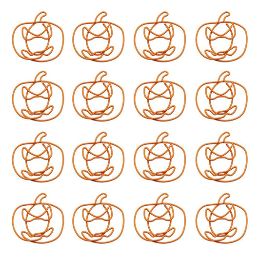 30Pcs Halloween Theme Paper Clips Creative Pumpkin Ghost Witch Hat Bookmark Clips in Box Metal Note Clips Book Markers Photo Clips for Halloween Party Home Office School Supplies (Pumpkin)