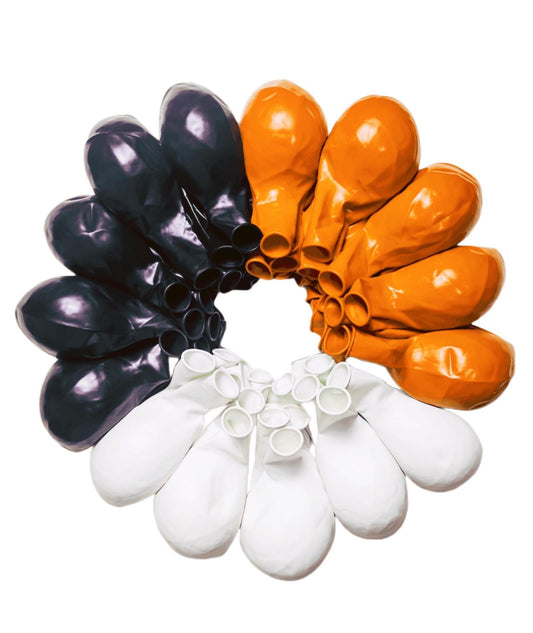 90 Pack Black White Orange Balloons 18 inch Latex Party Balloon Bulk for Halloween Various Party Events Decorations