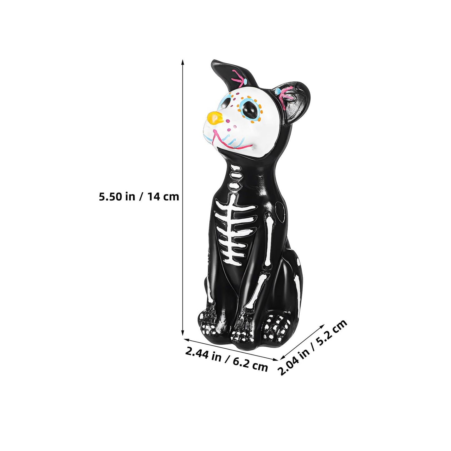 TOYANDONA Day of The Dead Dog and Cat Figurine, Halloween Statue Sugar Skulls Animal Statue Resin Crafts Skeleton Sculpture for Halloween Home Desk Decorations (Day of The Dead Dog)