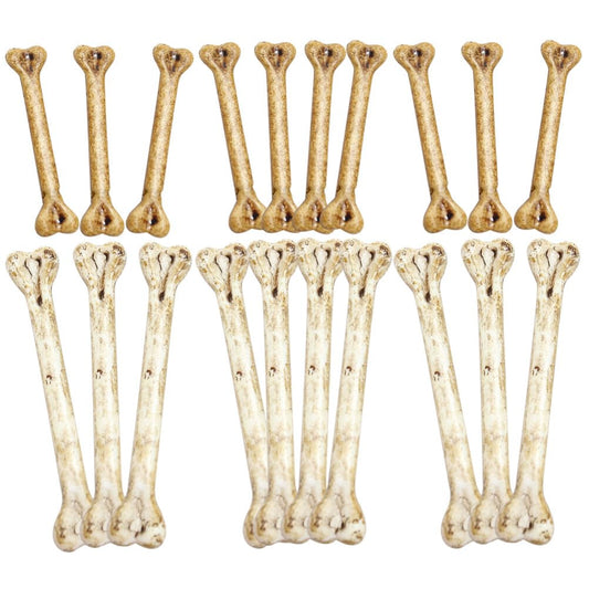 EXCEART 20pcs Mini Skeleton Bones Simulation Plastic Bone White Fake s Prop Skull Pendant Charm Artificial Ornaments Hanging Decor DIY Human Skeleton Costume