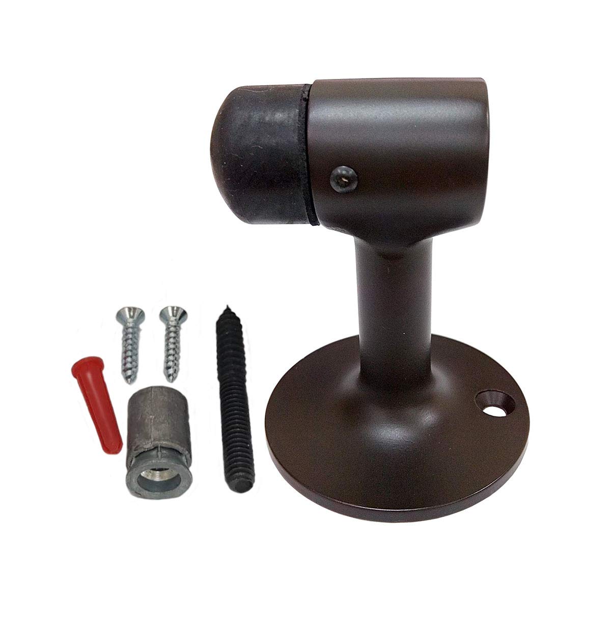QCAA Solid Brass Door Stop, 3" Height, US10B ORB(Oil-Rubbed Bronze), Made in Taiwan, 1 Pack