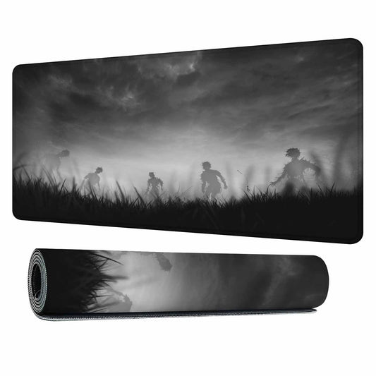 Y YIHANGBEST Creepy Zombies Gaming Mouse Pad Haunted Field Eerie Landscape Halloween Large Mousepad Desk Keyboard Mat for PC,Home,Office 35.4"X15.7"