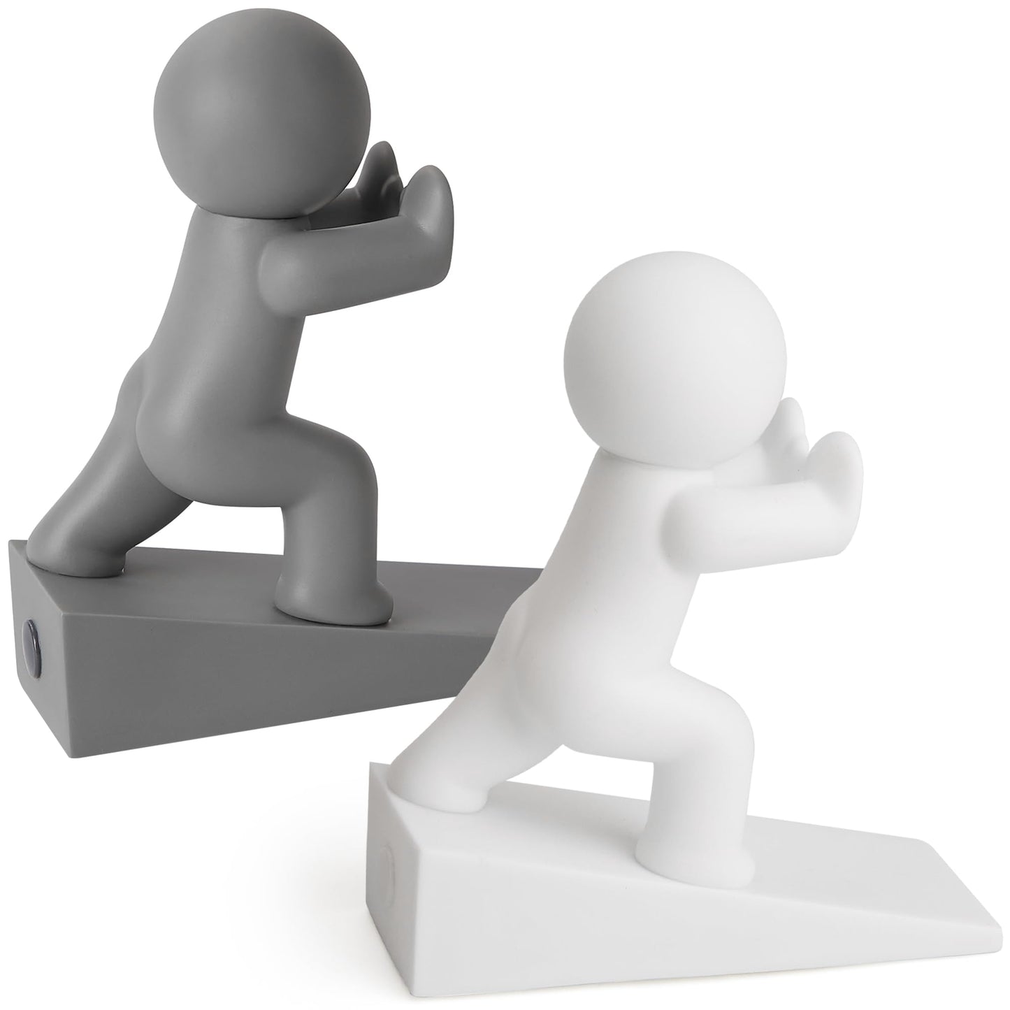 Cute Door Stopper, 2 Pack Door Stop, Flexible and Effective to Keep Your Door Open, White+Gray (Patented)