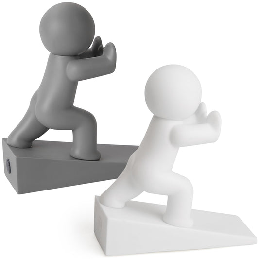 Cute Door Stopper, 2 Pack Door Stop, Flexible and Effective to Keep Your Door Open, White+Gray (Patented)