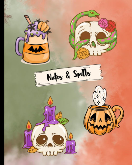 Halloween Inspirational Journal: Kawaii Skulls and Spirits | Paperback Notebook | 8" X 10" | 120 pages