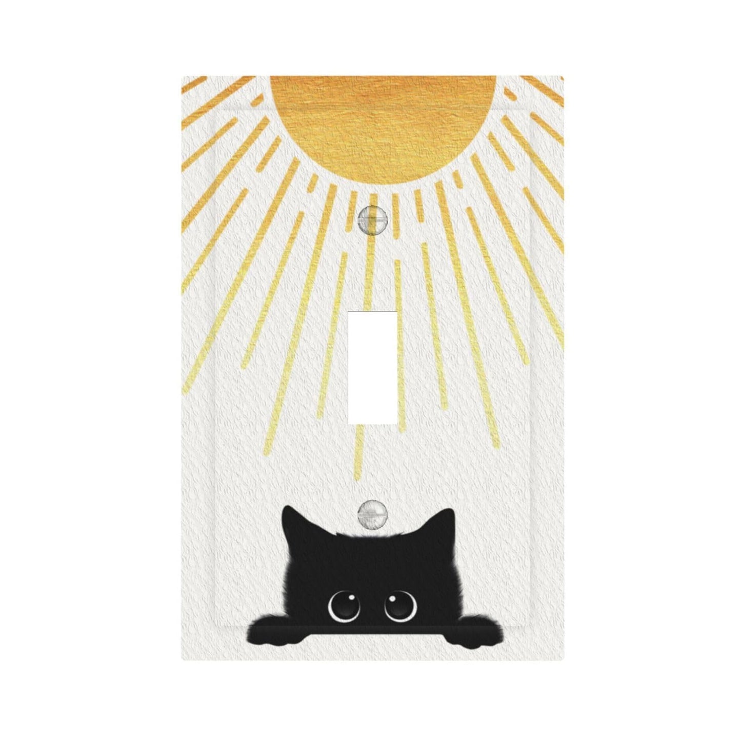 BHGAHD Decorative Light Switch Cover Plate Funny Black Cat Gold Sun 1 Gang Single Toggle Wall Plates for Electrical Outlet Covers Switch Plate Covers Faceplate for Bedroom Home Decor