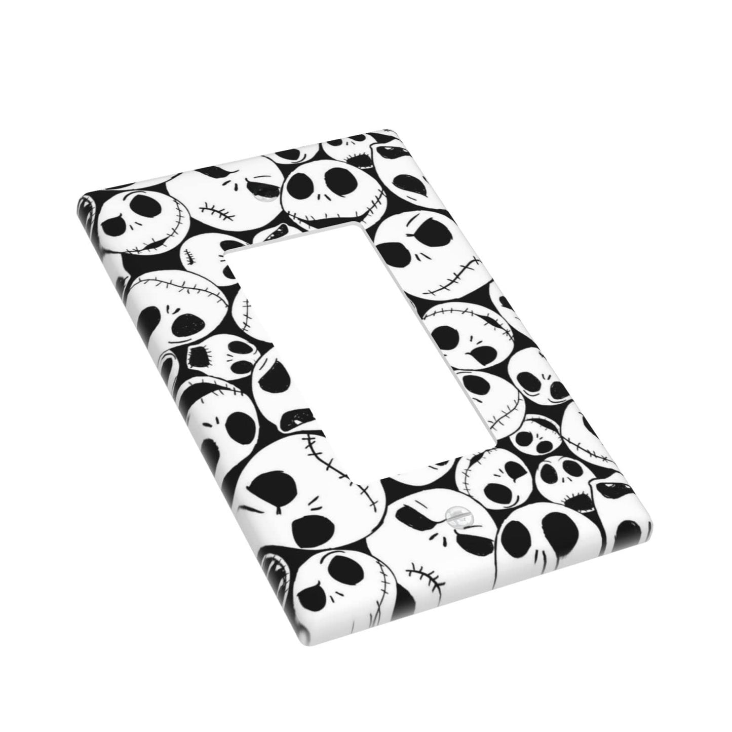 Halloween Skull Wall Plate Decorative Single Rocker 1-Gang Outlet Light Switch Cover Decorator Art Print Faceplate 4.6" x 2.8"