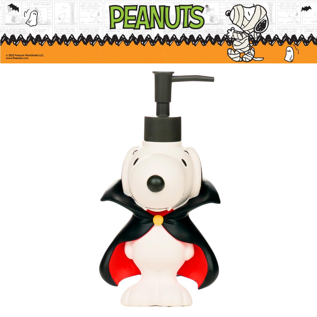 Peanuts Snoopy Vampire Soap/Lotion/Hand Sanitizer Resin Pump Dispenser, 14.81 Ounces, (Officially Licensed Product) by Franco