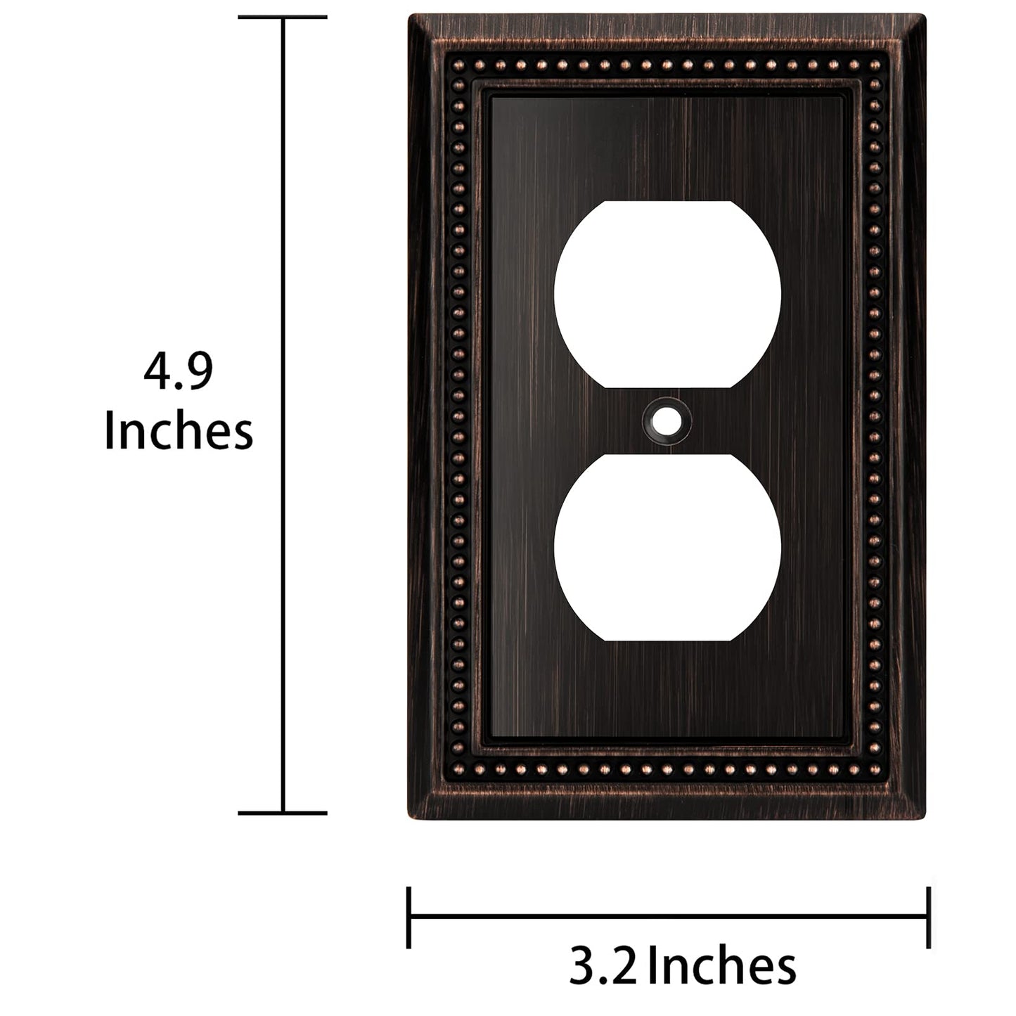 Henne Bery Sunken Pearls Heavy Duty Decorative Wall Plate Switch Plate Outlet Cover (Single Duplex, 2 Pack, Aged Bronze)