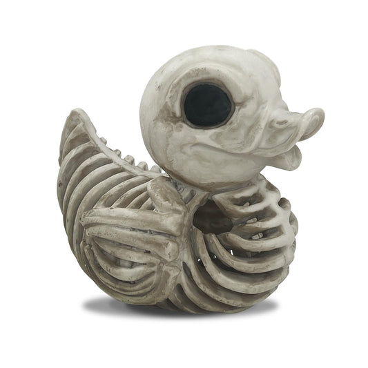 Halloween Skeleton Duck Statue Decor: 5” Skull Duck Decoration Realistic Animal Bone Decoration for Indoor Outdoor Spooky Party (1)