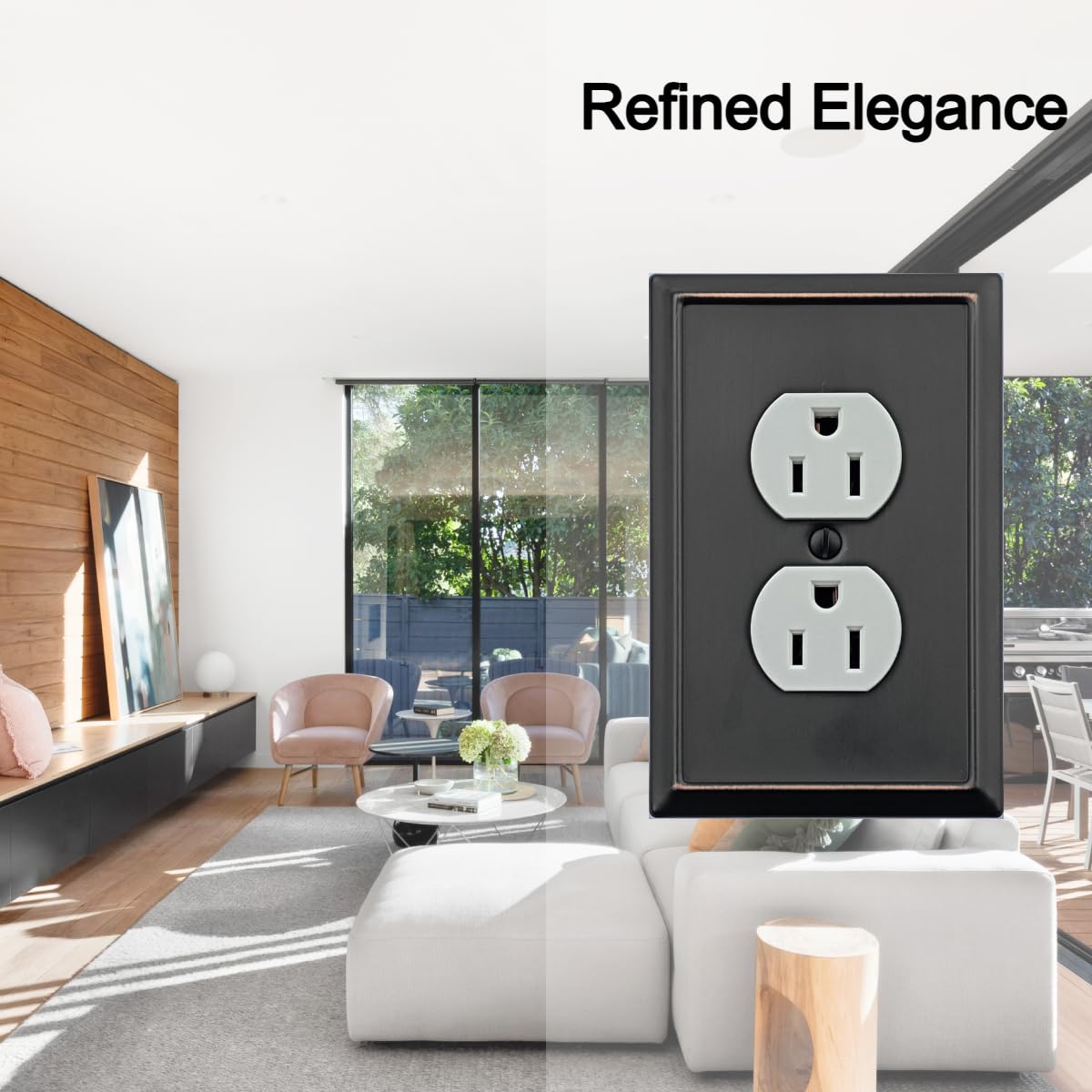 OKAWYC Single Duplex Outlet Light Switch Cover Aria Metal Wall Plate, 4-Pack Aged Bronze 1 Gang, for Receptacle Light Switch, Switch Cover Decorative Wallplate, Durable