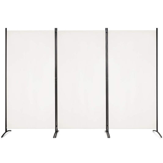 Giantex 6 Ft Tall 3 Panel Room Divider White, Lightweight Portable Folding Privacy Screen, Freestanding Partition Wall Divider and Separator for Bedroom Home Office Apartment Studio